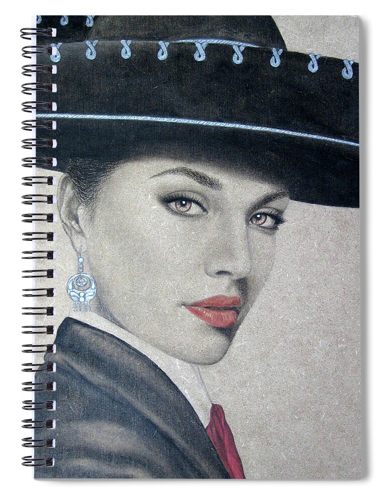 Mariachi Spiral Notebook featuring the painting Mariachi by Lynet McDonald