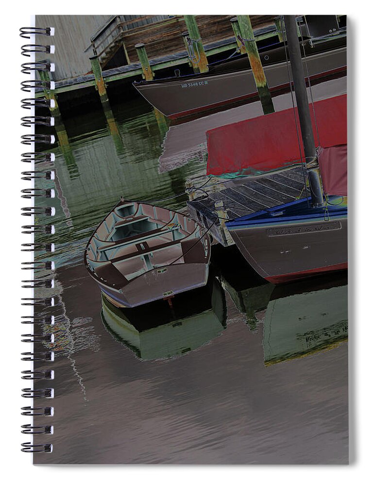Water Spiral Notebook featuring the photograph Marina 3848 by Carolyn Stagger Cokley