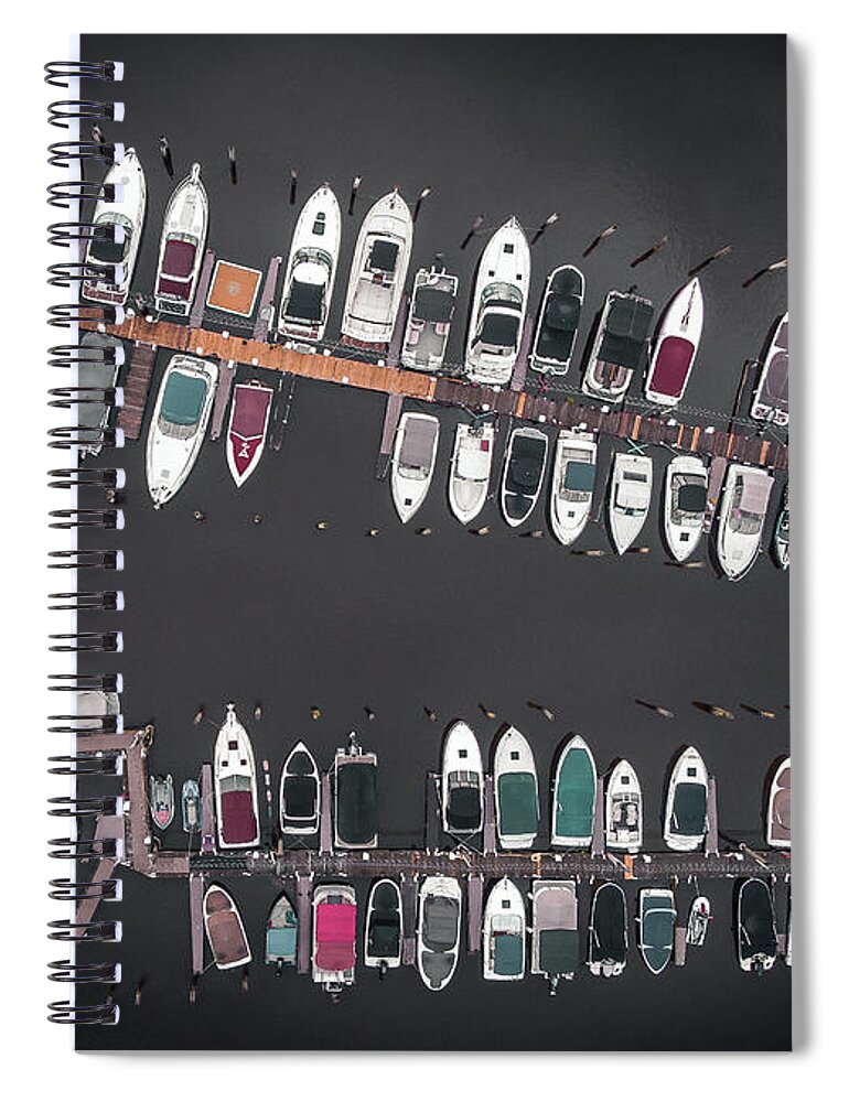 Marina Spiral Notebook featuring the photograph Marina - Birds Eye View by Steve Stanger