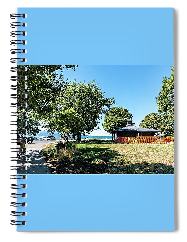 Marine Park With Construction Fence Spiral Notebook featuring the photograph Marine Park with Construction Fence by Tom Cochran