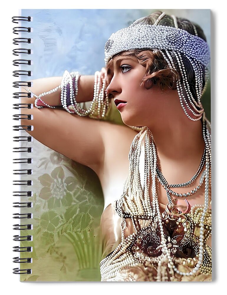 Marion Davies Spiral Notebook featuring the digital art Marion Davies 1920s by Chuck Staley