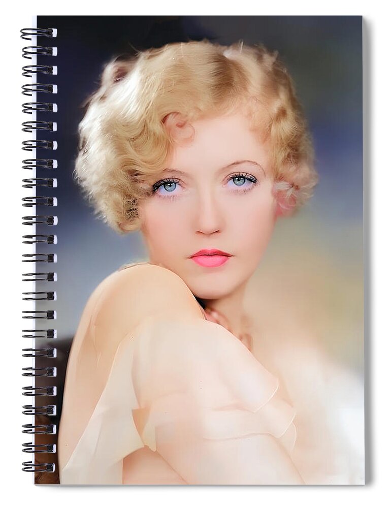 Marion Davies Spiral Notebook featuring the digital art Marion Davies Portrait by Chuck Staley