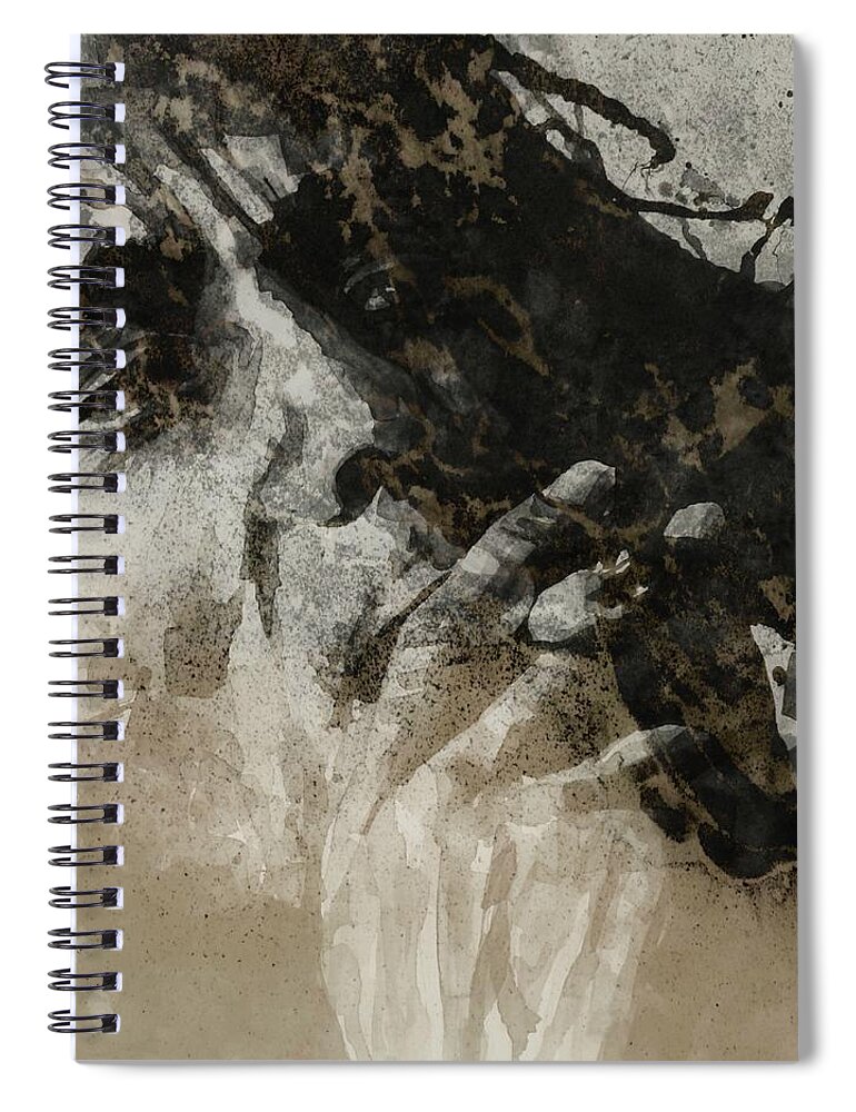 Bob Marley Art Spiral Notebook featuring the mixed media Marley by Paul Lovering