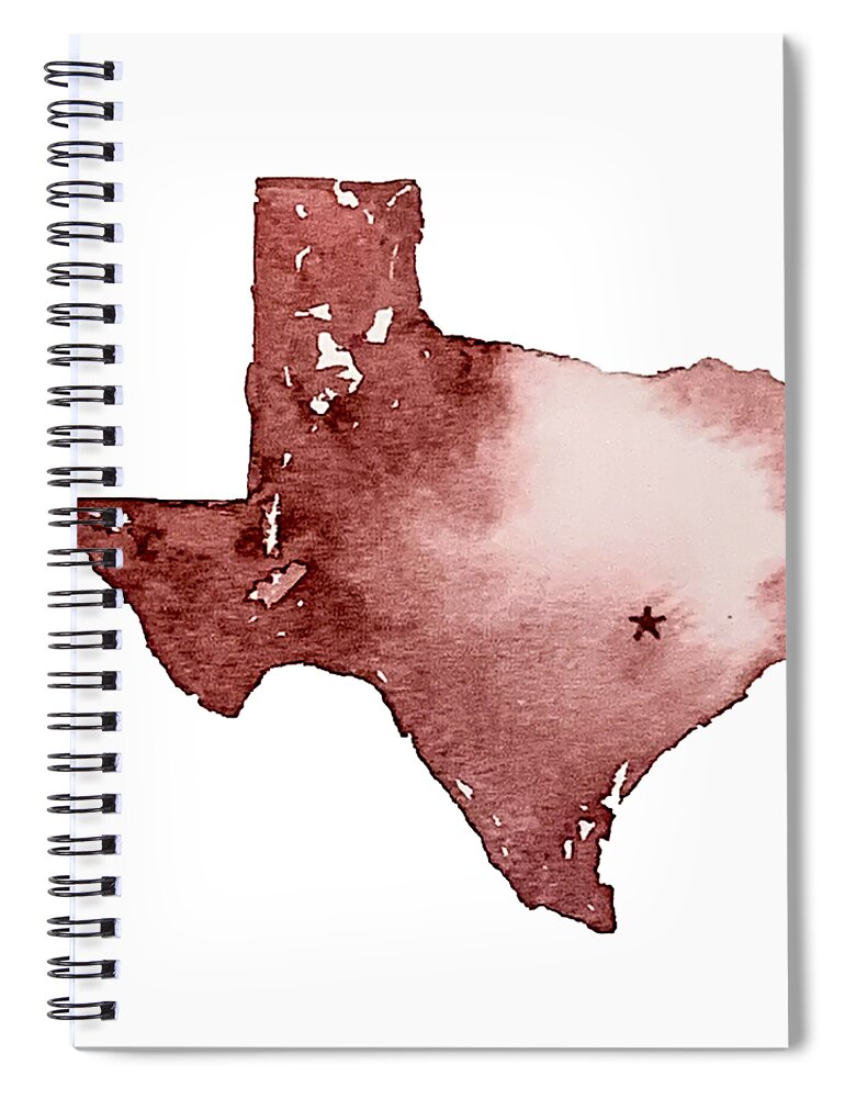 Texas Spiral Notebook featuring the painting Maroon Texas by Liana Yarckin