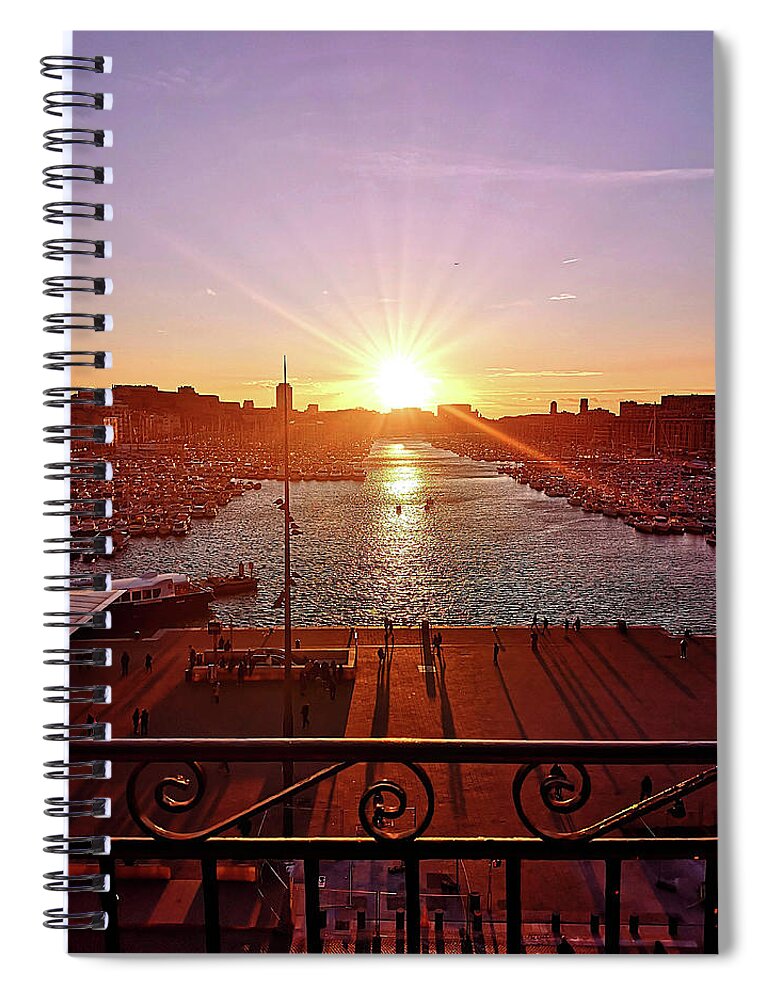 Marseille Spiral Notebook featuring the photograph Marseille Old Port Photo 192 by Lucie Dumas