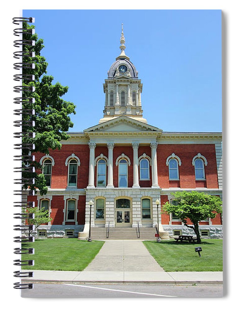 Marshall Spiral Notebook featuring the photograph Marshall County Courthouse Plymouth Indiana 7121 by Jack Schultz