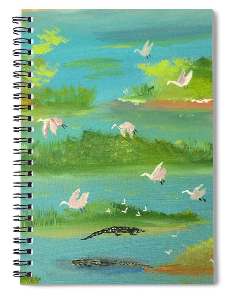 Landscape Spiral Notebook featuring the painting Marshland Beauty Painting # 335 by Donald Northup