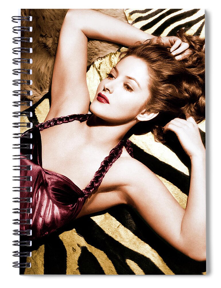 Martha Spiral Notebook featuring the photograph Martha Vickers by Movie World Posters