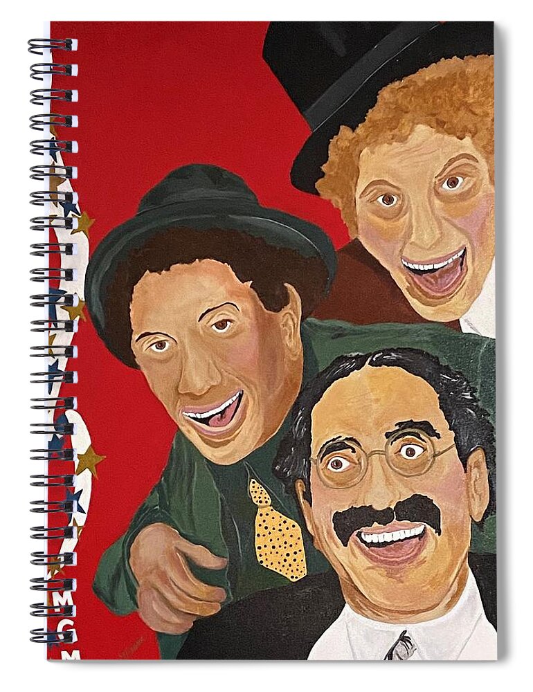  Spiral Notebook featuring the painting Marx Brother Hollwood by Bill Manson