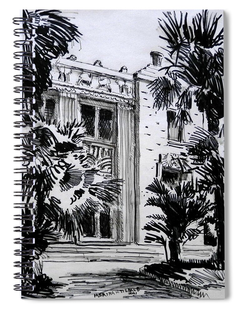 Masonic Temple Spiral Notebook featuring the painting Masonic Temple by Martha Tisdale