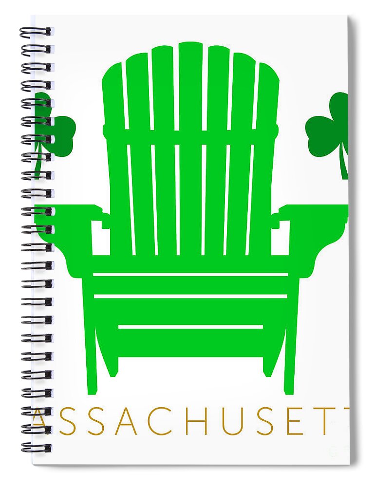 Massachusetts Spiral Notebook featuring the digital art Massachusetts by Sam Brennan
