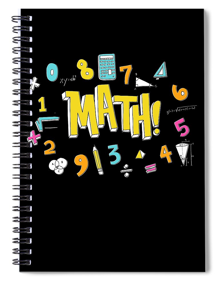 Funny Spiral Notebook featuring the digital art Math by Flippin Sweet Gear