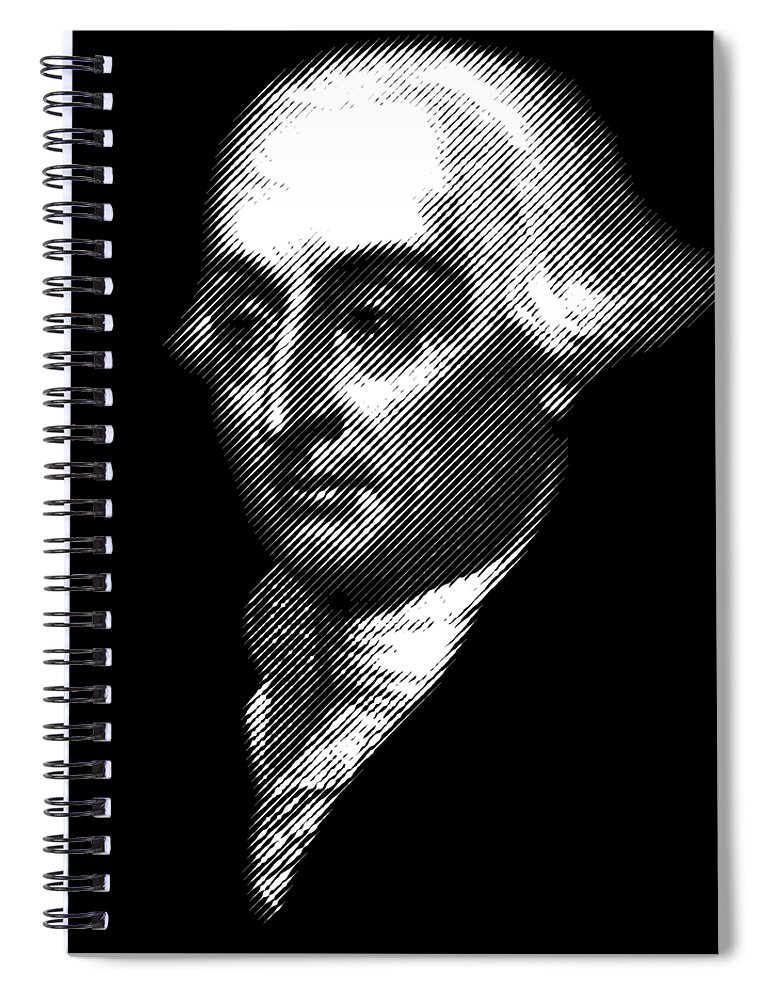Lagrange Spiral Notebook featuring the digital art mathematician Lagrange, portrait by Cu Biz