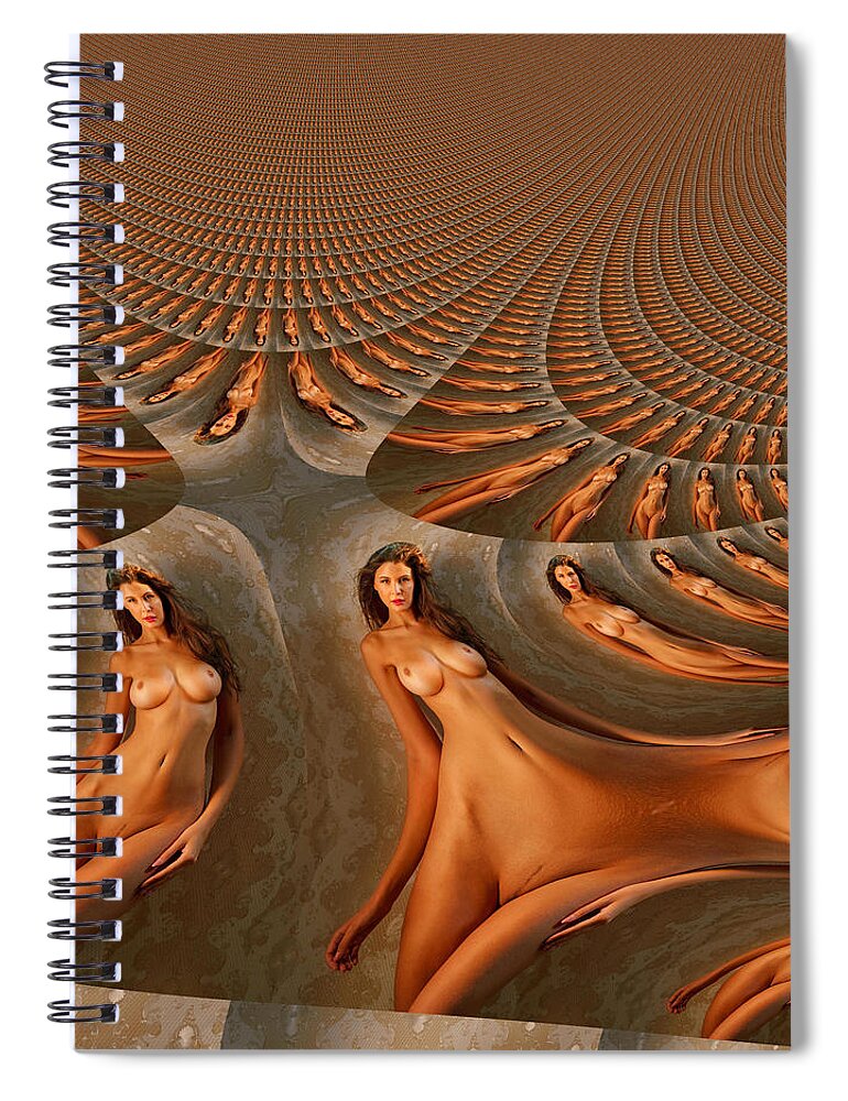 Naked Spiral Notebook featuring the digital art Mathematics Symphony by Stephane Poirier
