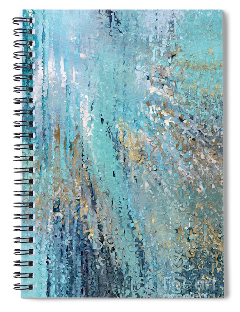 Grayblue Spiral Notebook featuring the painting Matthew 4 4. Live By The Word of God- ReMastered by Mark Lawrence