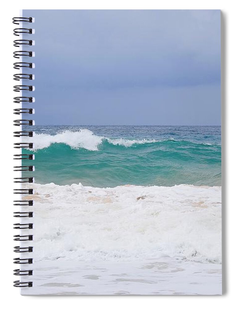 Aloha Spiral Notebook featuring the photograph Milky waves,Makena Beach,Maui by Bnte Creations