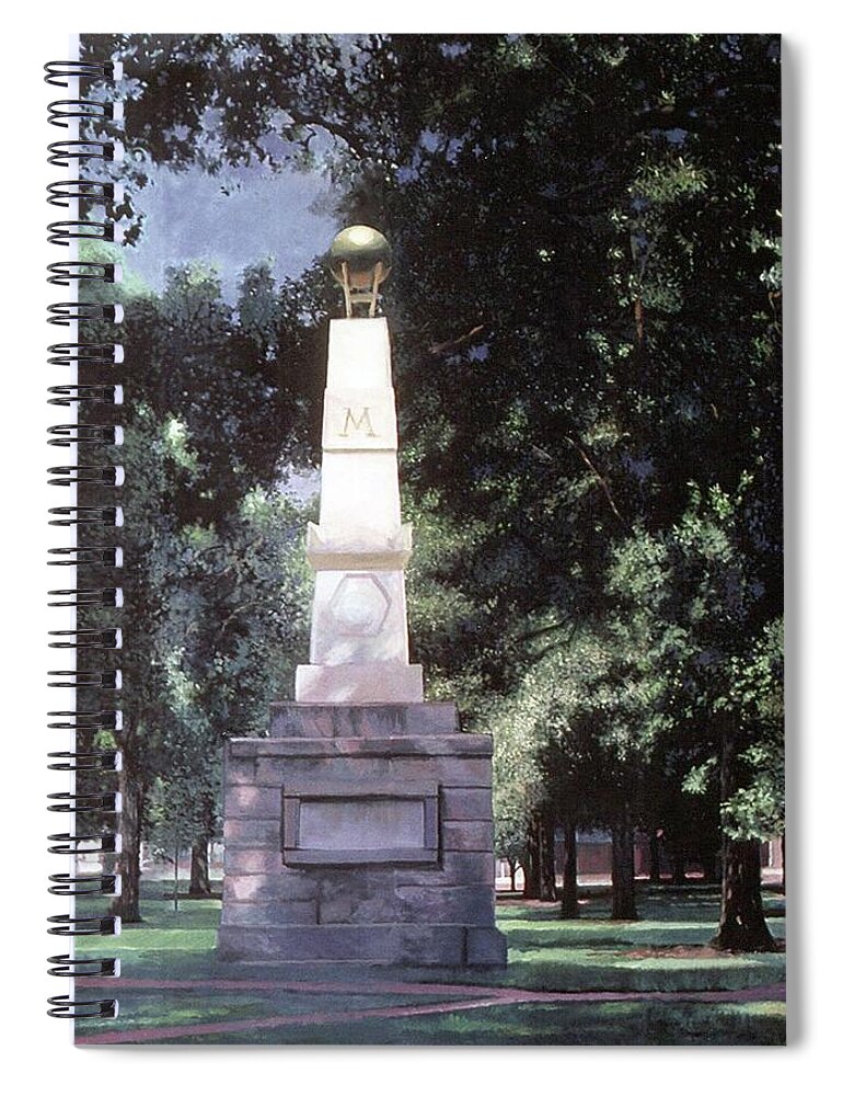 University Of South Carolina Spiral Notebook featuring the painting Maxcy Monument by Blue Sky