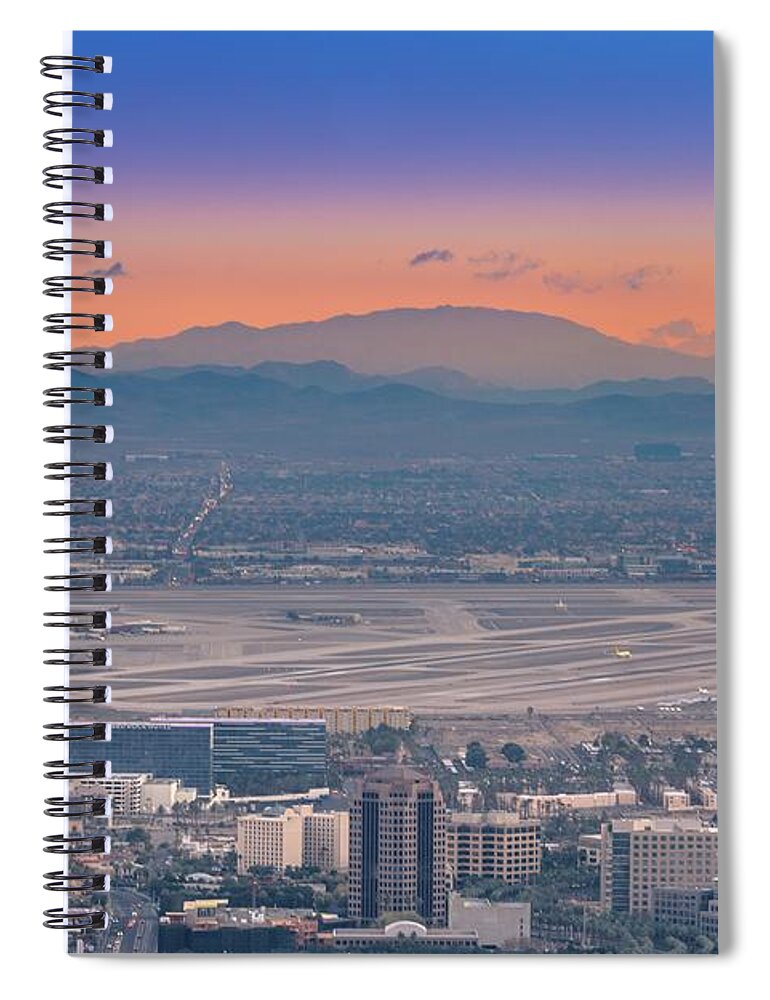 Mccarran Spiral Notebook featuring the photograph McCarran airport Las Vegas by Darrell Foster