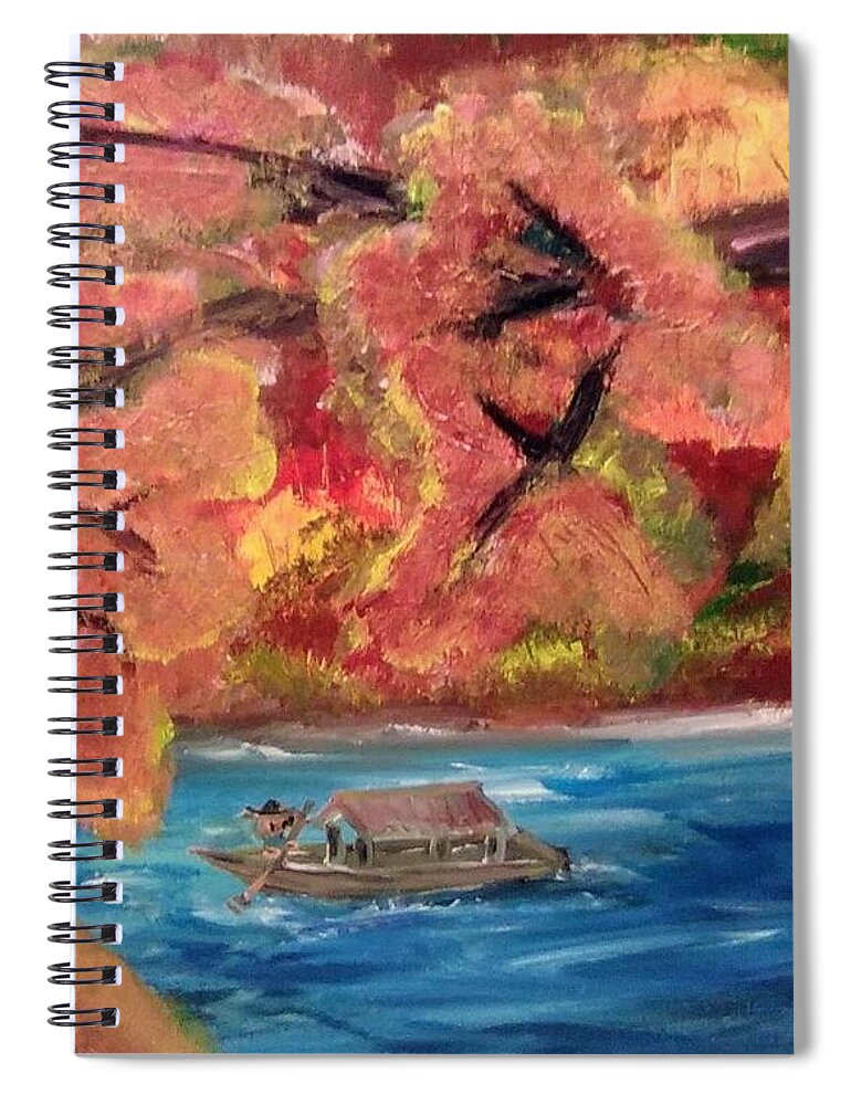 Acrylic Spiral Notebook featuring the painting Meandering Impressionism by Andrew Blitman