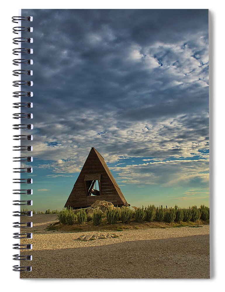 Sky Spiral Notebook featuring the photograph Medieval Siege Machinery by Portia Olaughlin