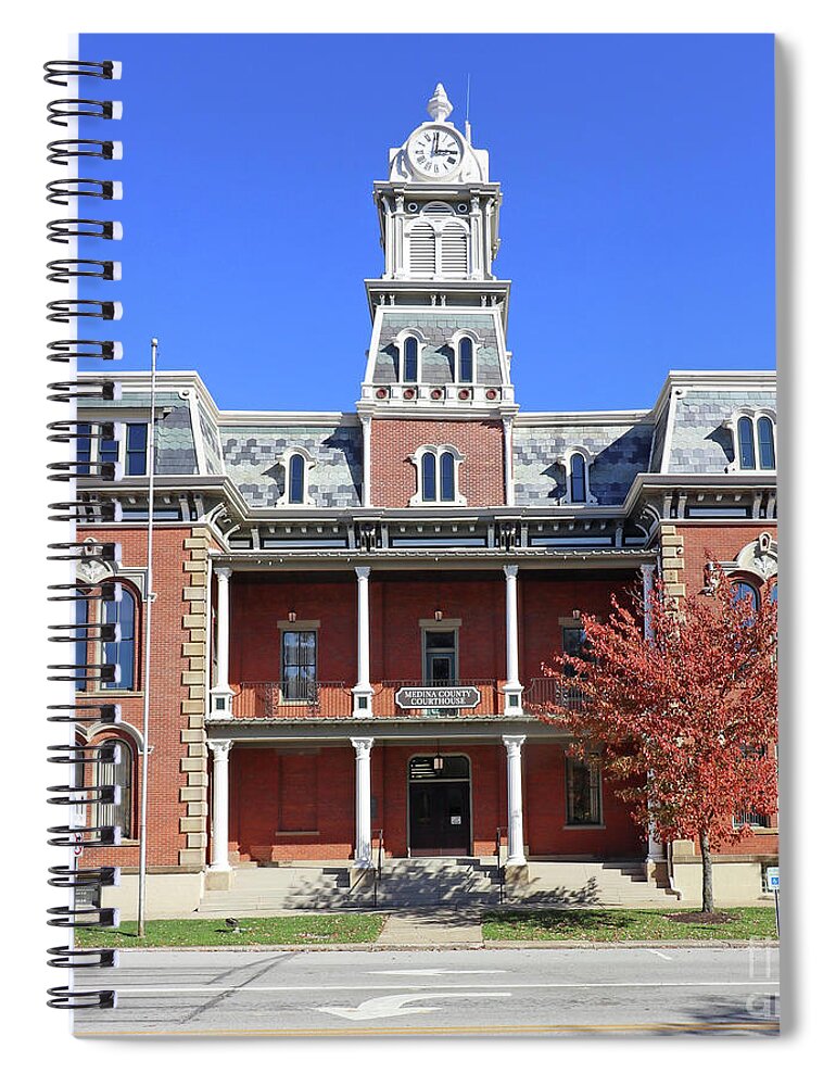 Medina Spiral Notebook featuring the photograph Medina County Courthouse 4677 by Jack Schultz
