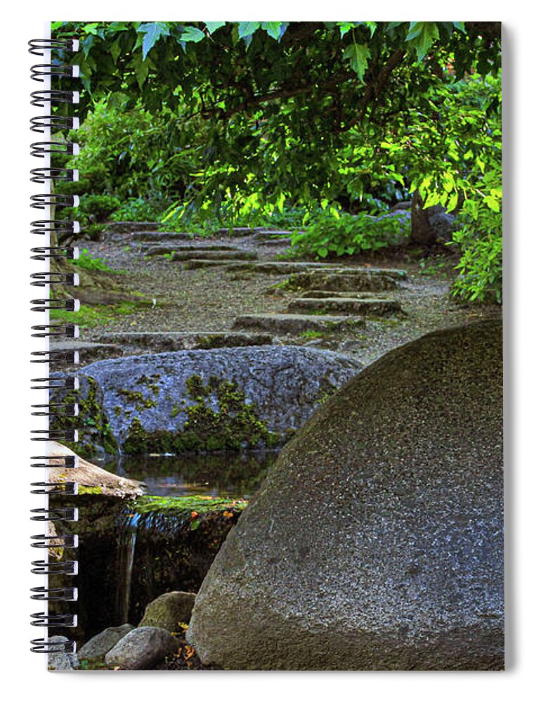 Meditation Spiral Notebook featuring the photograph Meditation path by Bonnie Follett