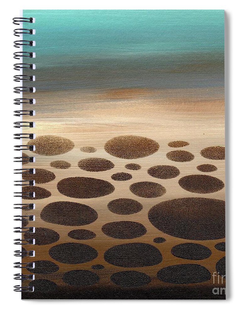 River Pebbles Spiral Notebook featuring the painting Meditative River Bottom by Donna Mibus
