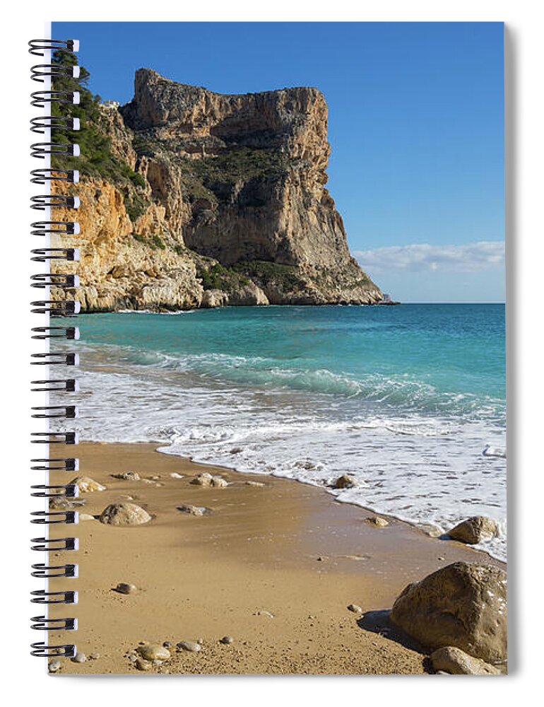 Mediterranean Spiral Notebook featuring the photograph Mediterranean sunlight on the dream beach by Adriana Mueller