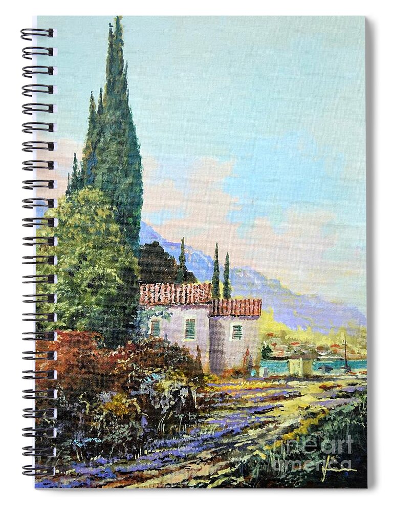 Original Painting Spiral Notebook featuring the painting Mediterraneo 2 by Sinisa Saratlic