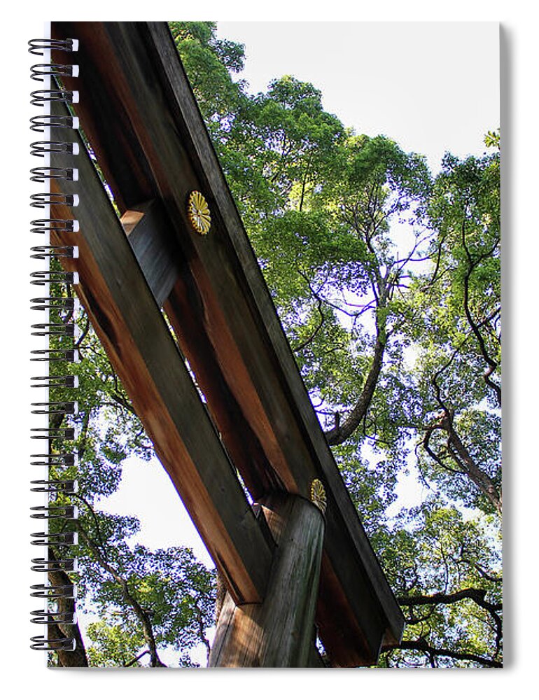 Tokyo Spiral Notebook featuring the photograph Meiji Shrine by Wilko van de Kamp Fine Photo Art