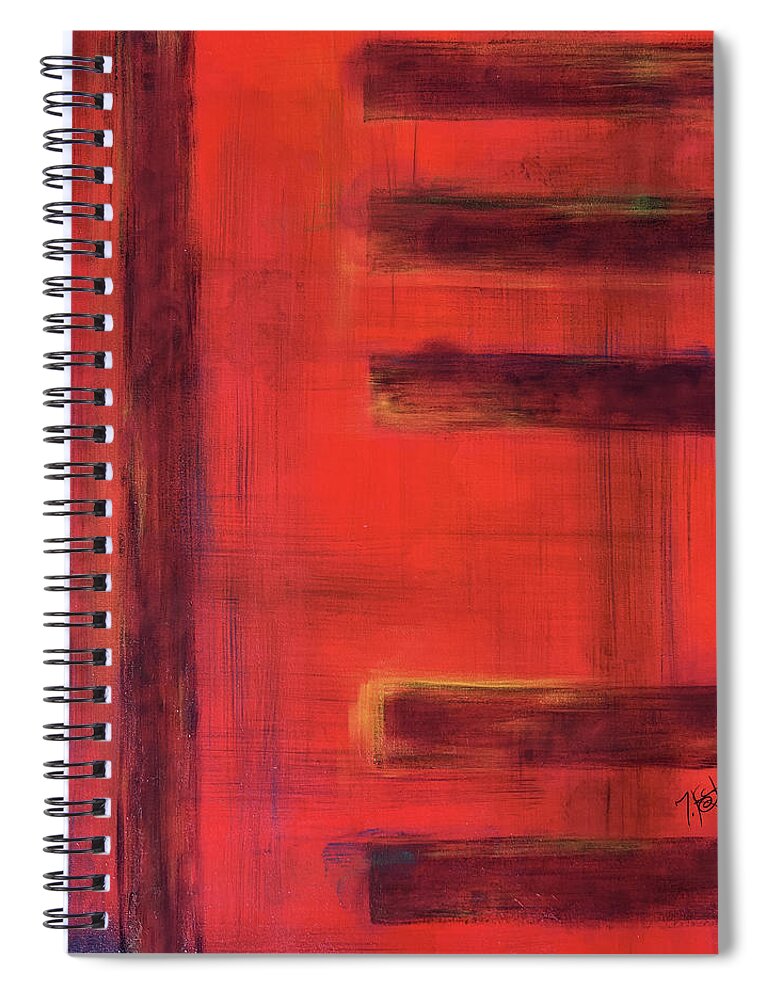 Abstract Spiral Notebook featuring the painting Melody by Tes Scholtz