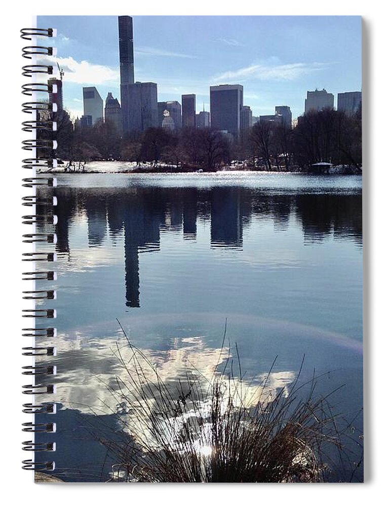  Spiral Notebook featuring the photograph Melting Lake by Judy Frisk