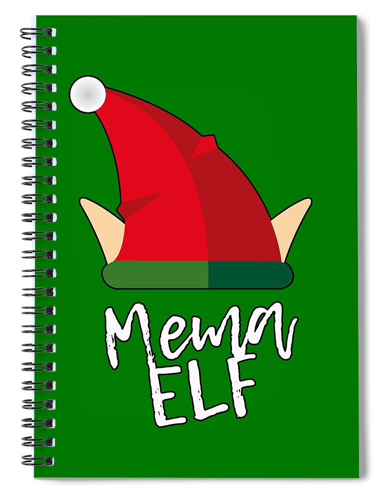 Christmas 2023 Spiral Notebook featuring the digital art Mema Elf Christmas Costume by Flippin Sweet Gear