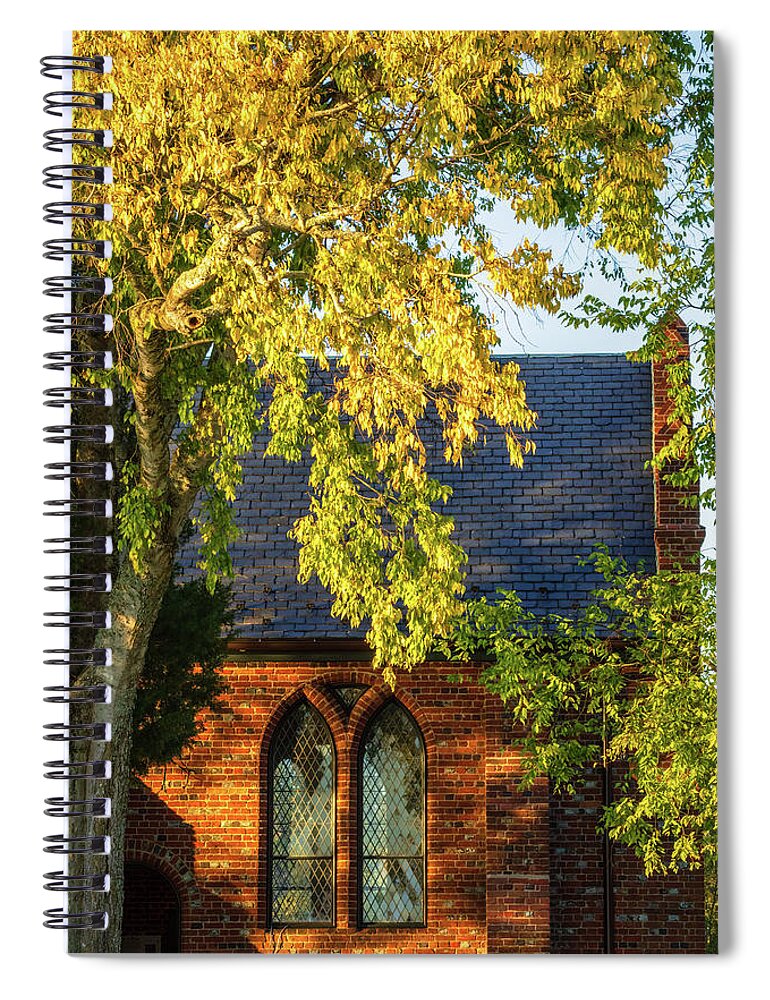 Church Spiral Notebook featuring the photograph Memorial Church Sunlight by Rachel Morrison