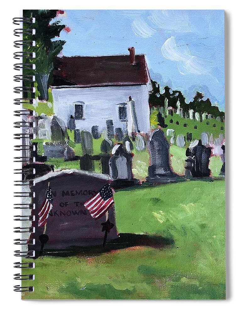 Unknown Soldier Spiral Notebook featuring the painting Memorial Day by Cyndie Katz