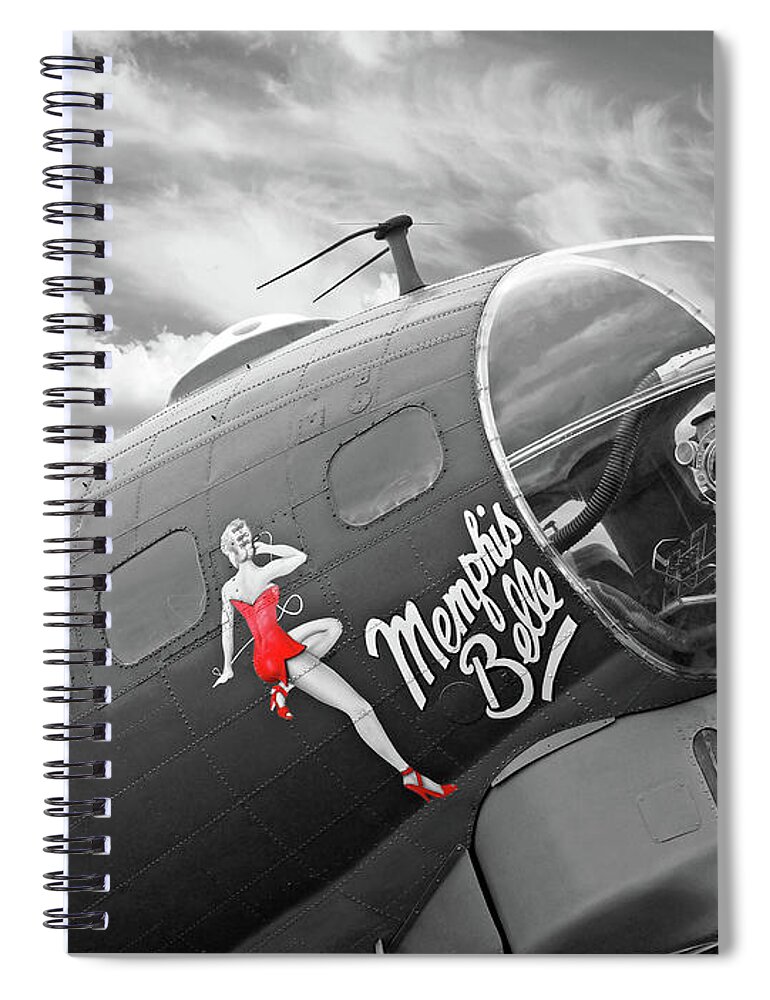 Aviation Spiral Notebook featuring the photograph Memphis Belle by Gill Billington