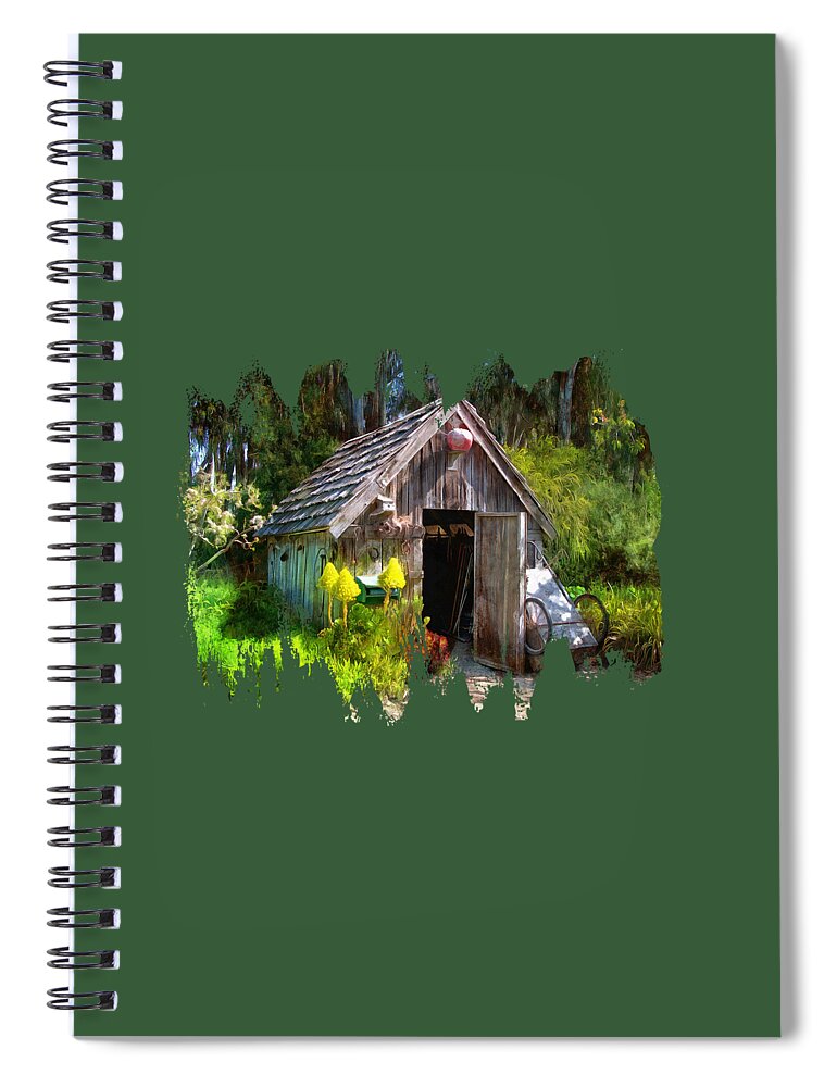 Mendocino Botanical Gardens Spiral Notebook featuring the photograph Mendocino Botanical Garden Shed by Thom Zehrfeld