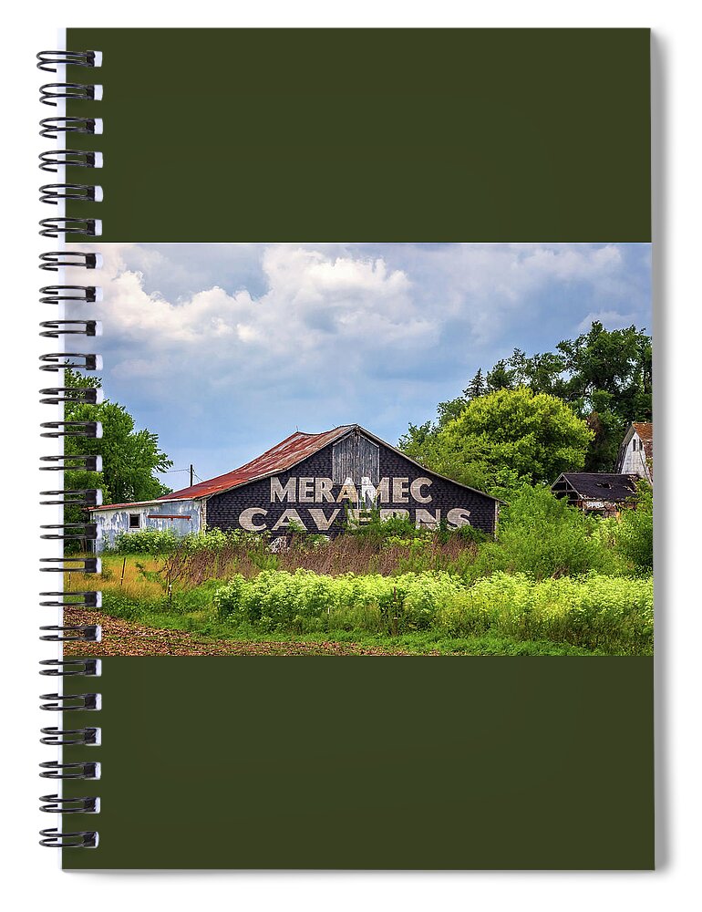 Route 66 Spiral Notebook featuring the photograph Meramec Caverns Barn - Cayuga, Illinois - Route 66 by Susan Rissi Tregoning