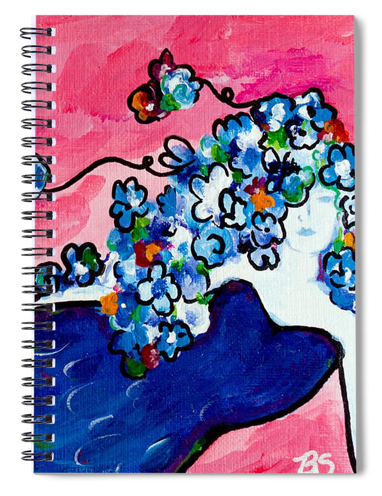 Pink Spiral Notebook featuring the painting Mermaid by Beth Ann Scott