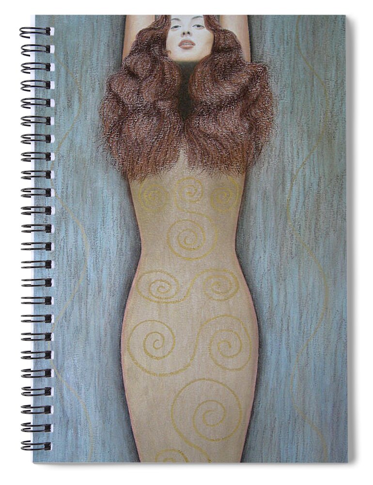 Woman Spiral Notebook featuring the painting Mermaid by Lynet McDonald