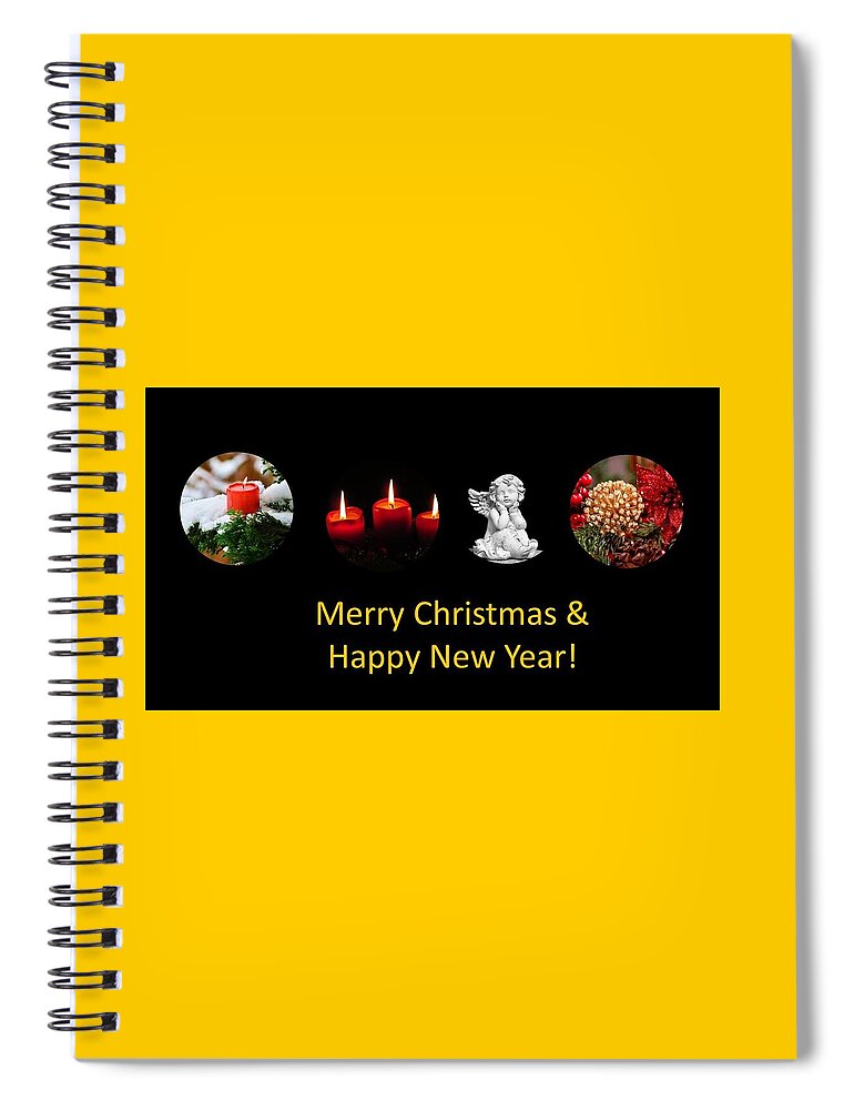 Christmas Spiral Notebook featuring the photograph Merry Christmas and Happy New Year by Nancy Ayanna Wyatt