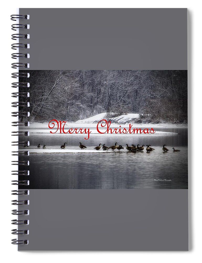 Christmas Spiral Notebook featuring the photograph Merry Christmas Canadian Geese by Mary Walchuck