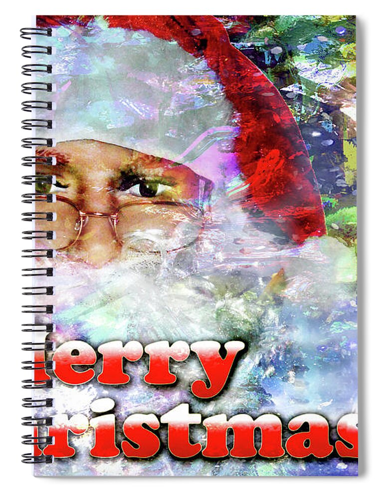 Santa Claus Spiral Notebook featuring the photograph Merry Christmas by LemonArt Photography