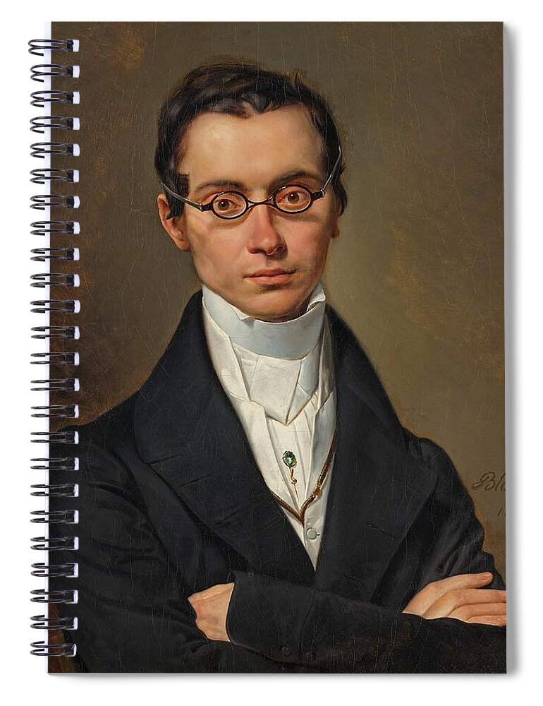 Portrait Spiral Notebook featuring the painting Merry-Joseph Blondel French by MotionAge Designs