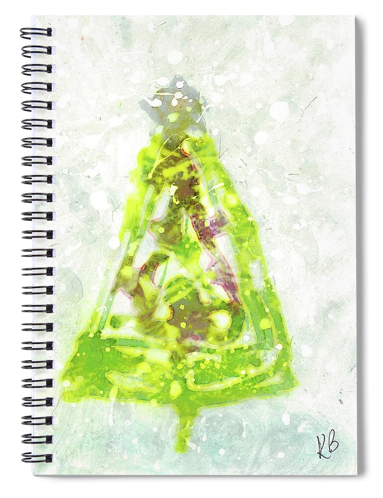 Christmas Spiral Notebook featuring the painting Merry Xmas by Katy Bishop