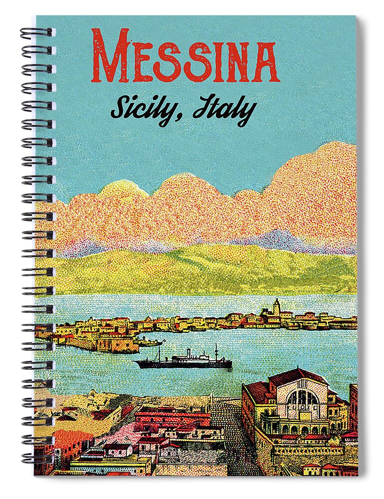 Messina Spiral Notebook featuring the digital art Messina, Sicily, Italy by Long Shot