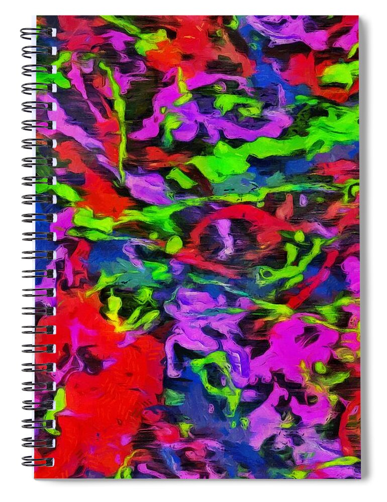 Splatter Spiral Notebook featuring the mixed media Messy Paint by Christopher Reed