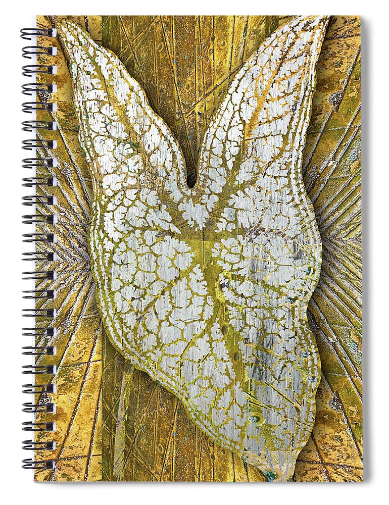 1800s Spiral Notebook featuring the painting Metal Metallic Gold Silver Leaf 3 by Tony Rubino