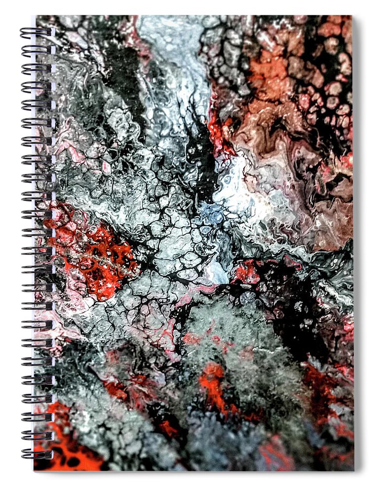 Metallic Spiral Notebook featuring the painting Metallic Madness by Anna Adams