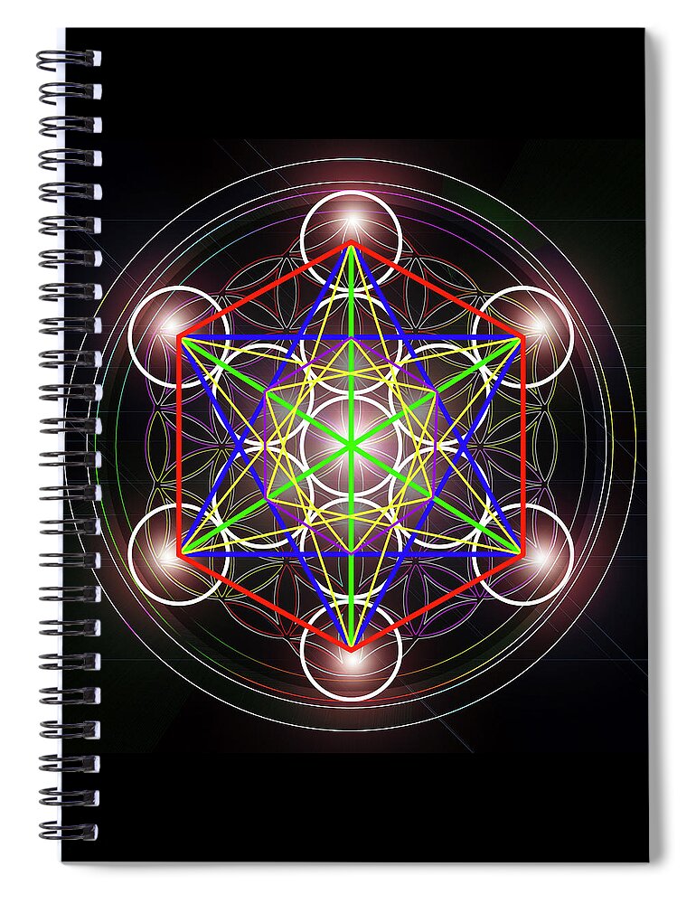 Flower Of Life Spiral Notebook featuring the digital art Metatron's Cube_1 by Az Jackson